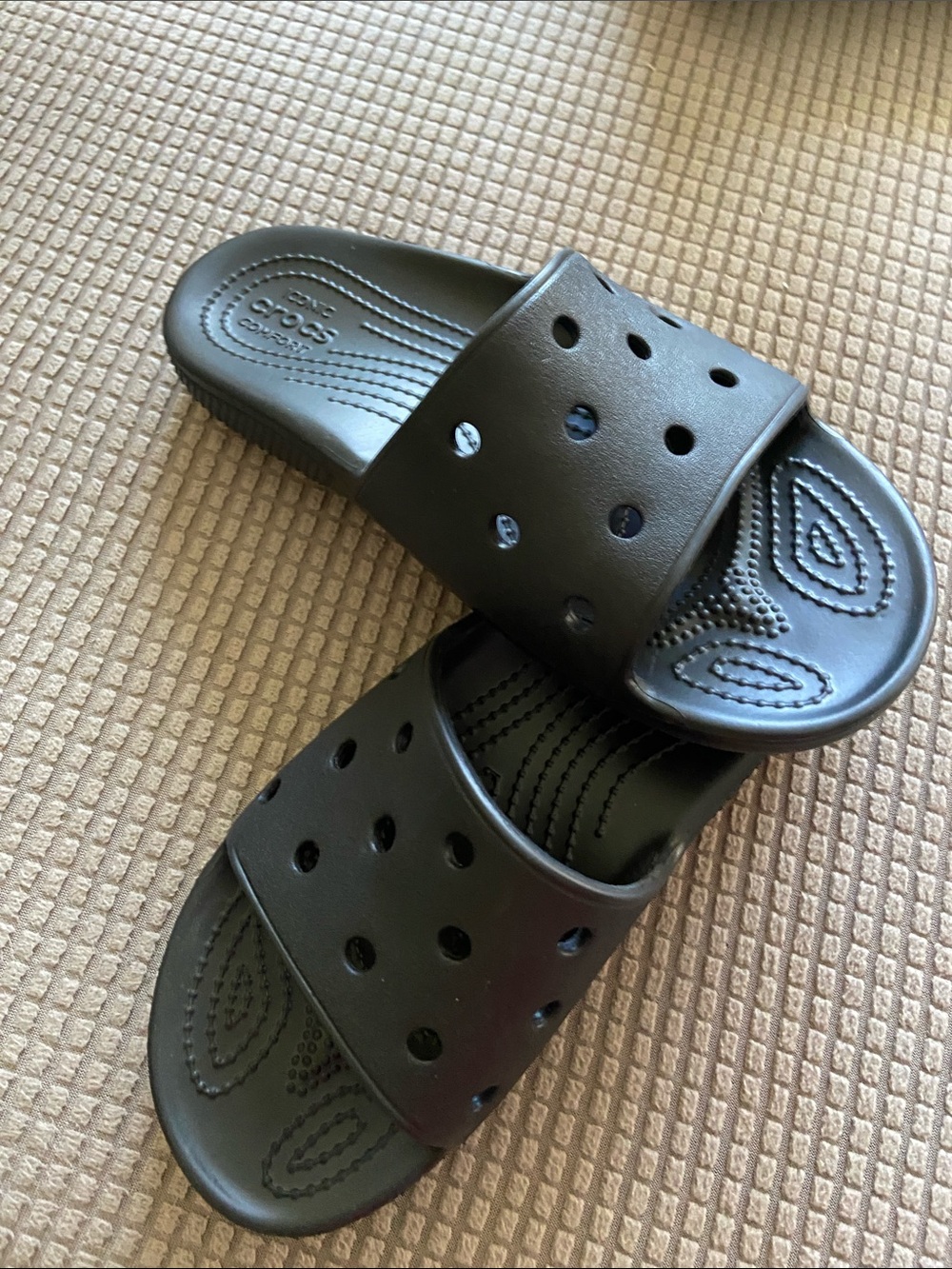 CROCS Black Slide Sandals size 7